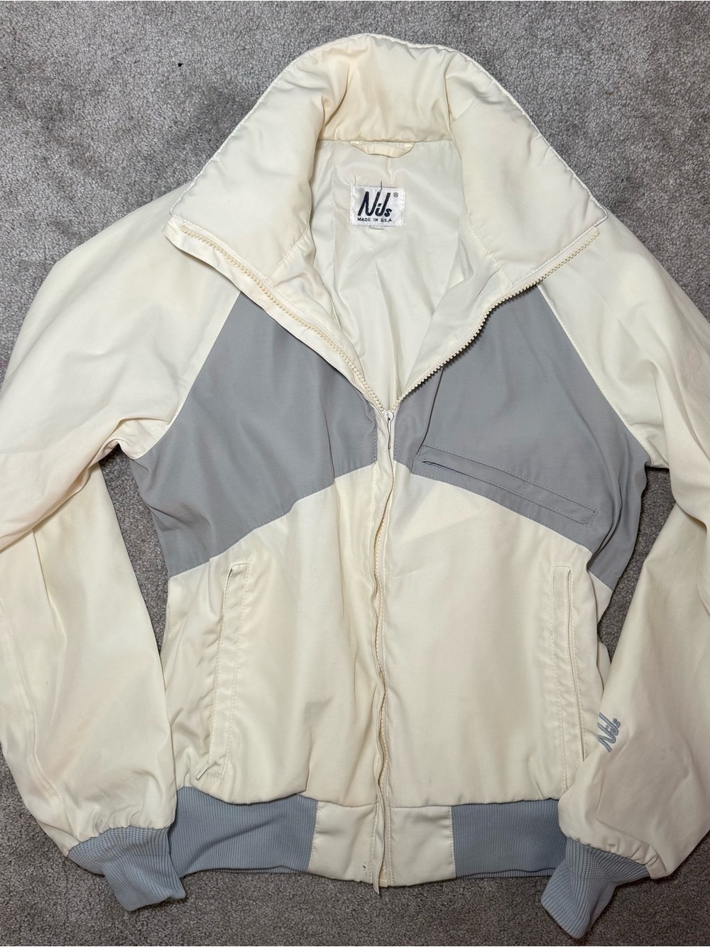 Vintage NILS Cream Colorblock Ski Jacket